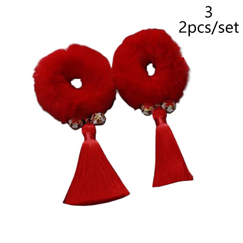 

2 шт./пара, большие красные украшения для волос из искусственного меха кролика, детские заколки для волос, рождественские аксессуары из Китая, заколки для волос