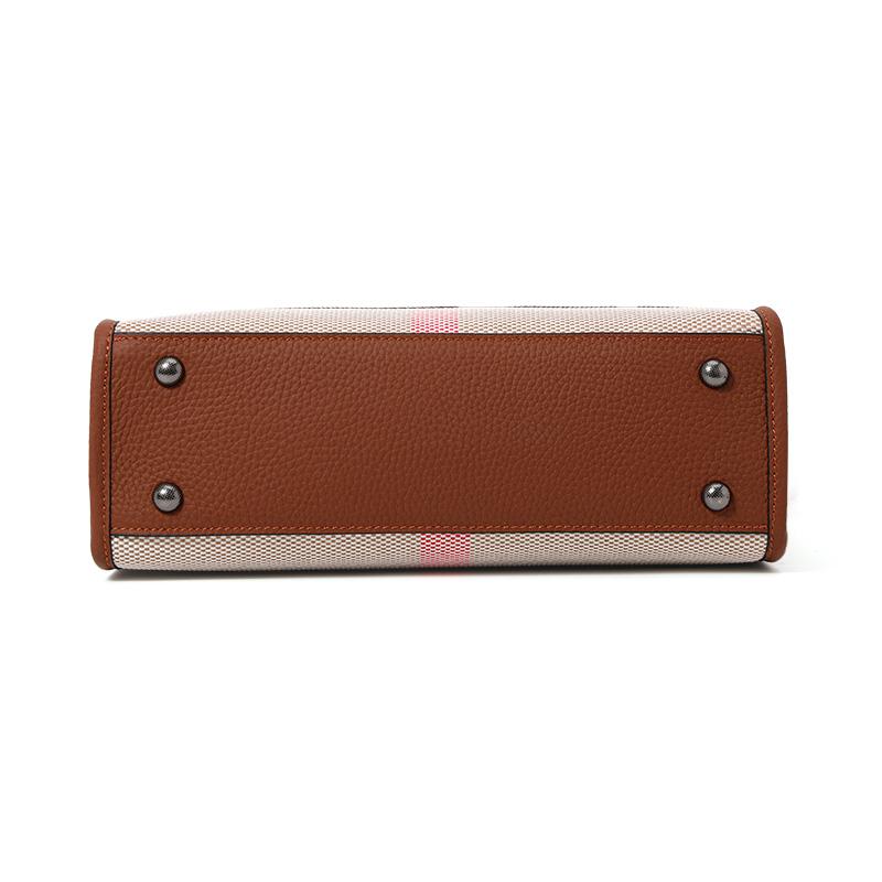 Aidrani Cowhide Autumn New High-End Plaid Satchel Small Square Casual Versatile Genuine Leather Shoulder Crossbody Bag