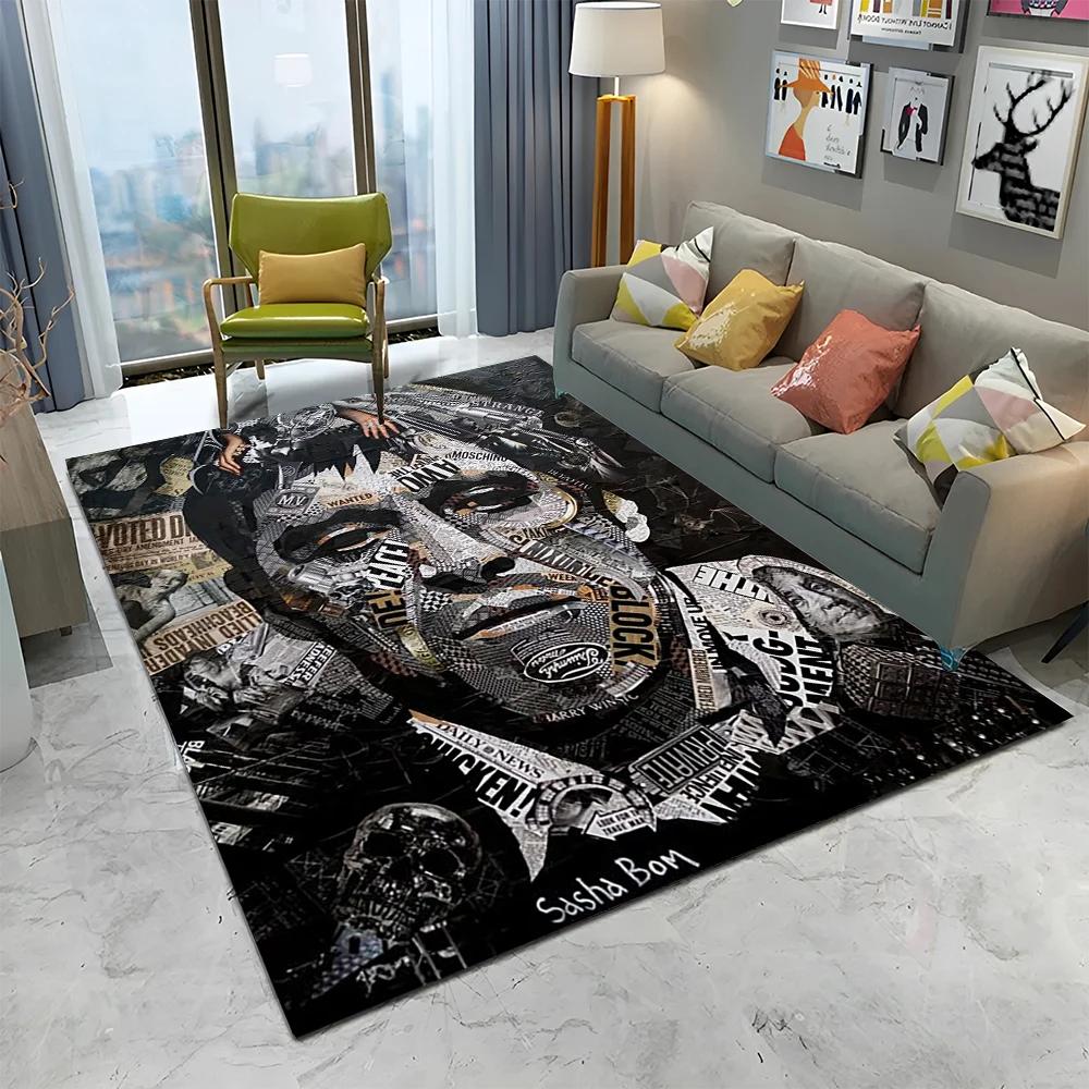 3D Printing Movie Scarface Tony Carpet Rug for Home Living Room Bedroom Sofa Doormat Decor,kids Play Area Rug Non-slip Floor Mat