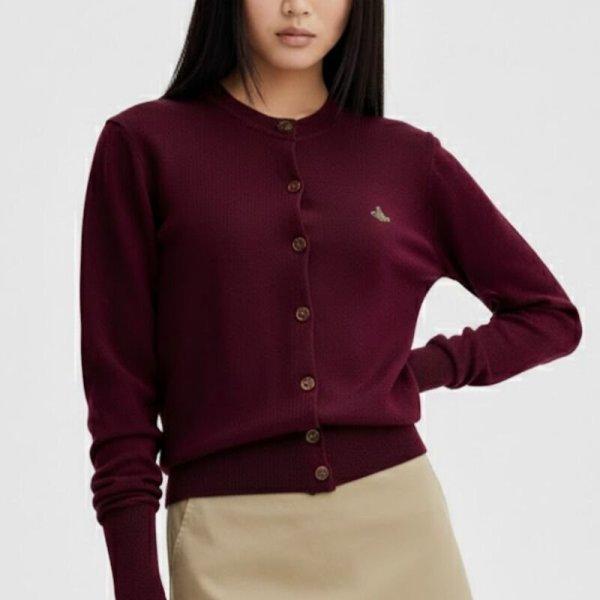 Vivienne Westwood Virgin Wool Cardigan Red 1803002p Y0006 H4
