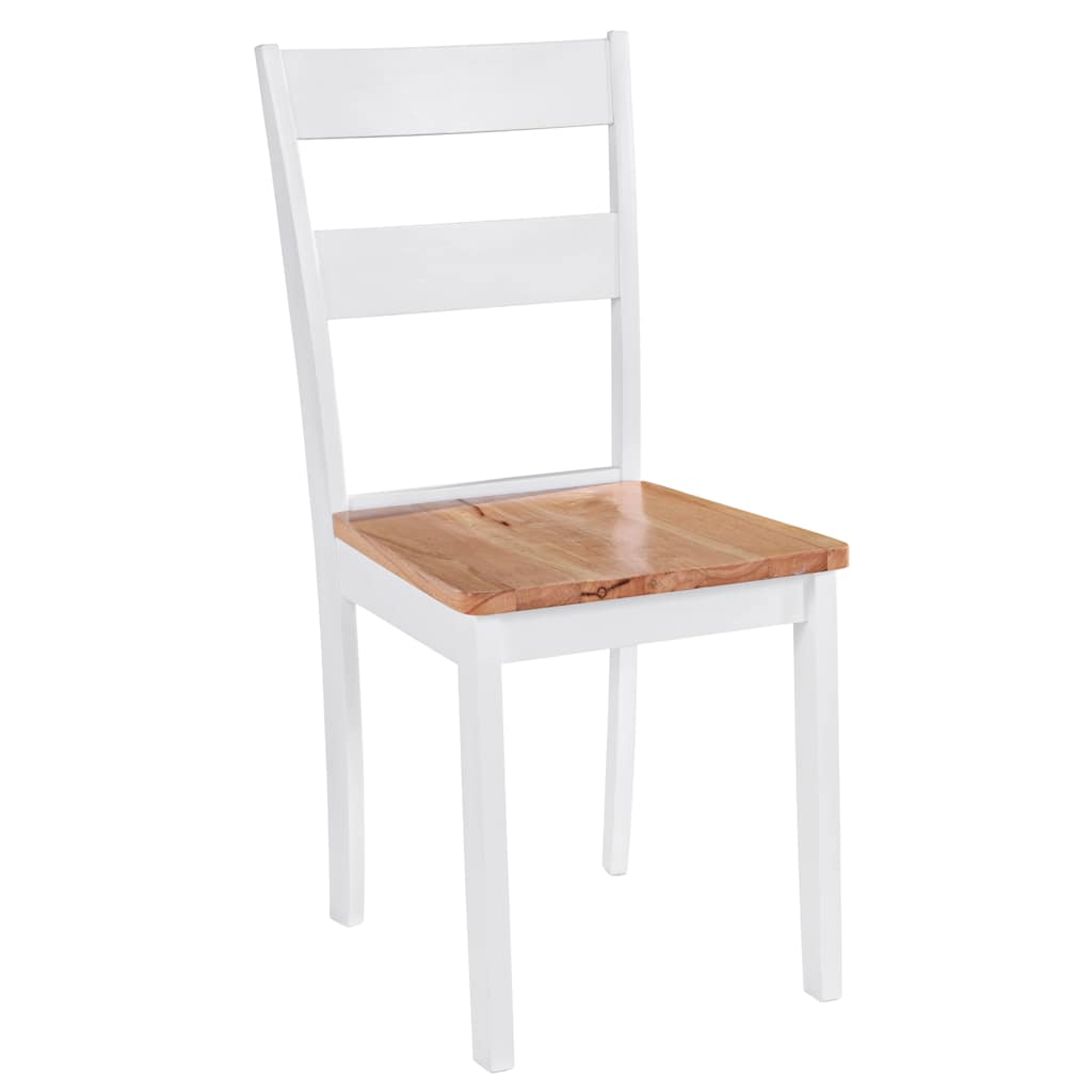 vidaXL Esszimmerstühle 4 Stk. Weiß Massivholz Gummibaum