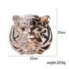 Rhinestone Tiger Head Brooches for Women Unisex Pearl Bear Pins Wolf Lapel Pins Banquet Party Backpack Gifts Jewelry Accessories
