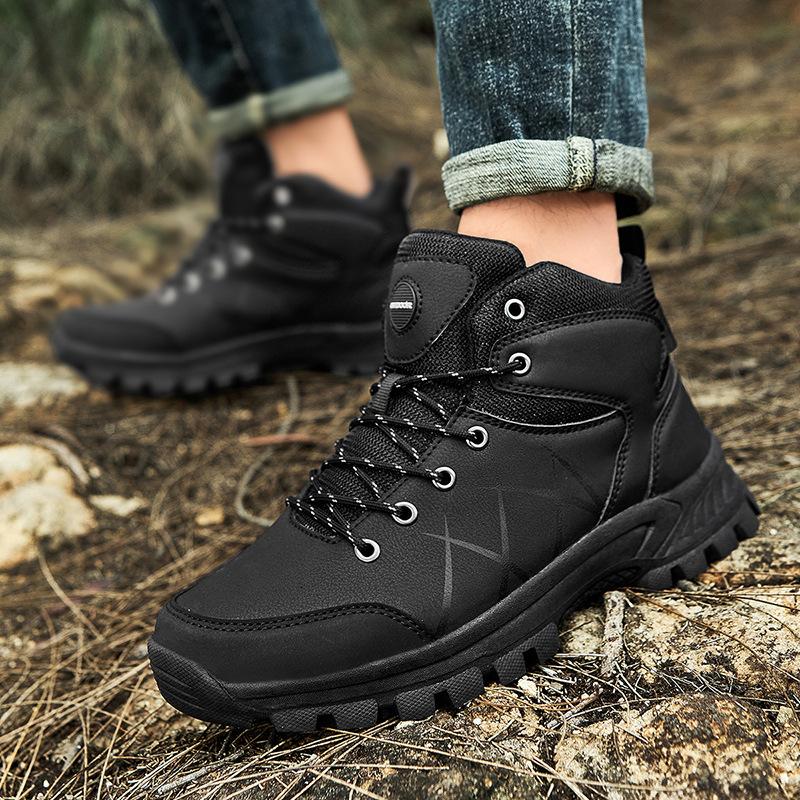 Autumn New Men's Outdoor Leisure High-top Hiking Shoes Hiking Men's Shoes Breathable Tooling Shoes