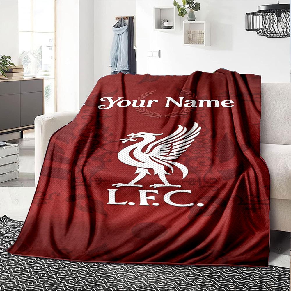 Liverpool Personalized Name Blanket Lightweight Customizable Blanket Durable Comfort Versatile for Picnics Sofa Couch Bedding Four Seasons Multipurpos