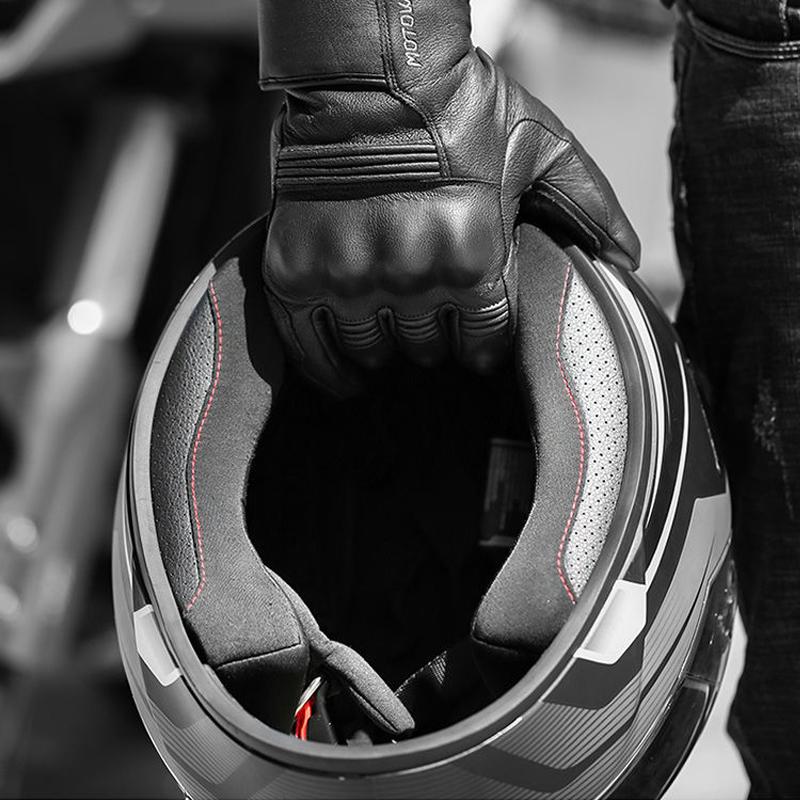 Motorcycle Gloves Real Leather Waterproof Windproof Winter Warm Gants Homme Luva Guantes Touch Screen Riding Bike Car Gloves