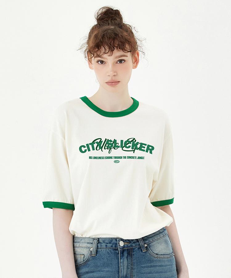 ULIFEZIP City Slicker Women'S Oversized Ringer Short Sleeve T-Shirt 4 Colors [Ulze_3607]
