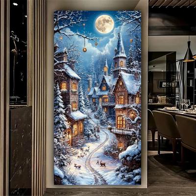 Winter Scenery House Large Size Diamond Painting New Collection Diy Full Square Round Drill Rhinestone Embroidery Mosaic Cross Stitch Kits Wall Decor