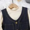 Girls Suit Spring and Autumn New Children Loose Version Sleeveless Korean Denim Suspender Skirt