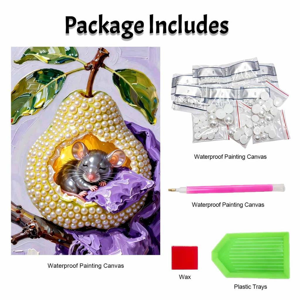 Animal pearl painting handmade diy mouse pearl art painting stickers home decoration gifts