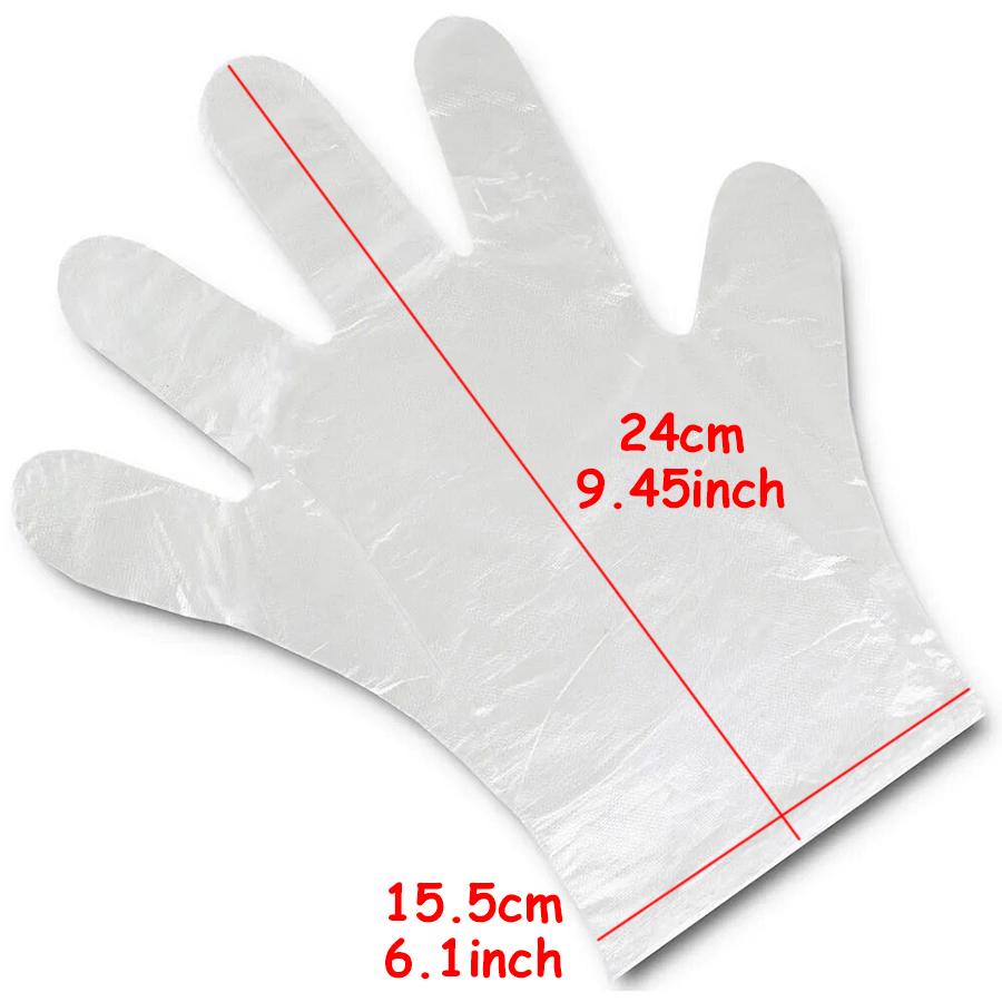 100/200pcs Disposable Transparent Thickened Plastic Gloves for Cooking Food Handling Hair Dyeing Restaurant Kitchen Supplies