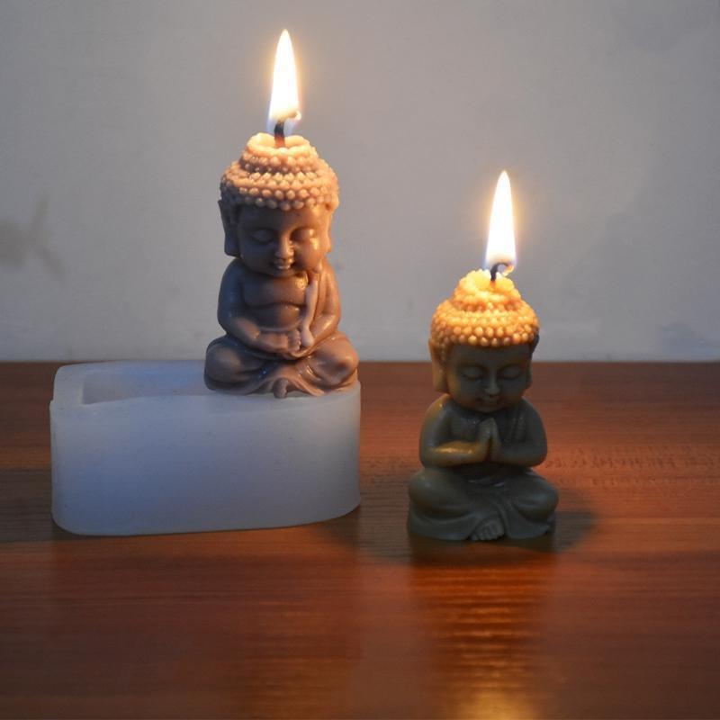 Buddha Silicone Candle Mold Church Buddha Incense Candle Plaster Decoration Mold Diy Church Candle Production Supplies