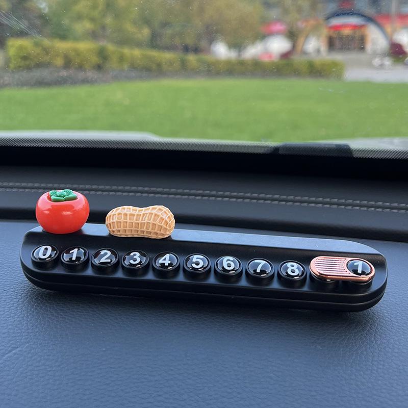Cartoon Aromatherapy Car Parking Number Plate with Phone Holder