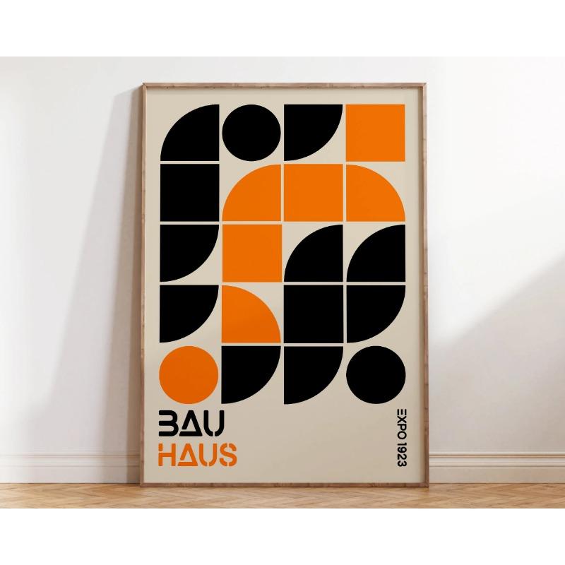 Bright Colourful Mid Century Bauhaus Wall Art Poster Geometric Canvas Prints Living Room Bedroom Artwork for Home Decor Gift