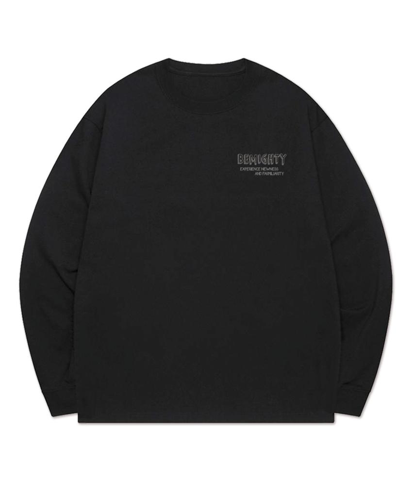 BEMIGHTY Hand Lettering Ribbed Sleeve Long Sleeve T-Shirt [Black]