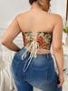 Plus Size Retro French Fishbone Corset: Sexy Lace-Up European & American Floral Bustier Top for Women