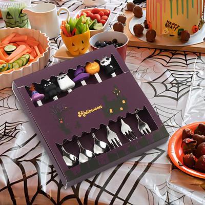 Geschenkbox Halloween Löffel- und Gabelset Tragbar Kreativ DIY Partyzubehör Rührutensilien für Tee