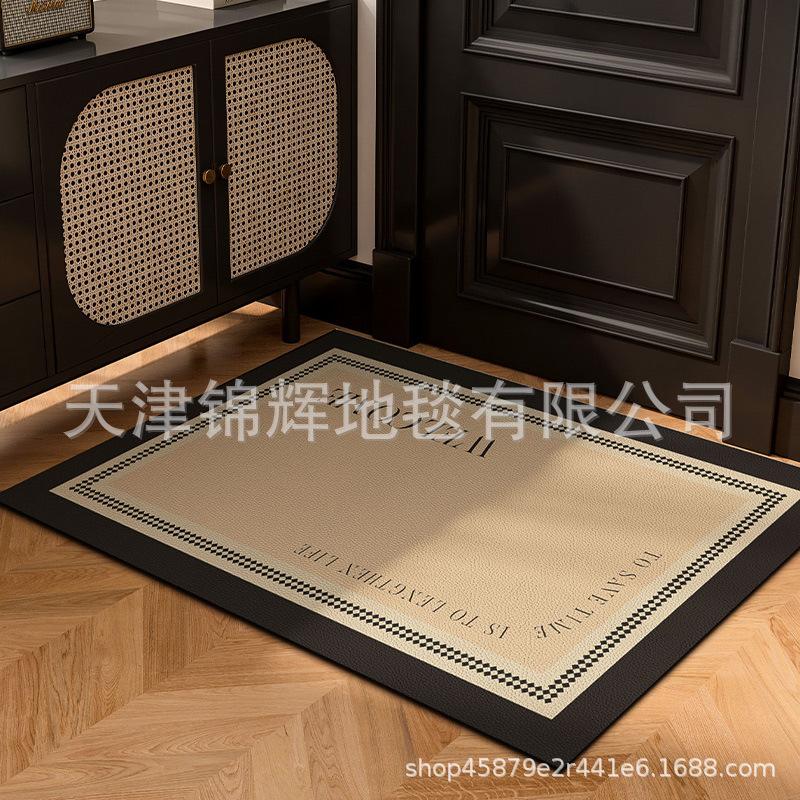 Geometric Entry Door Porch Leather Floor Mat High-Grade Waterproof And Oil-Proof Foot Pad Can Be Cut Non-Slip Leave-In Pad