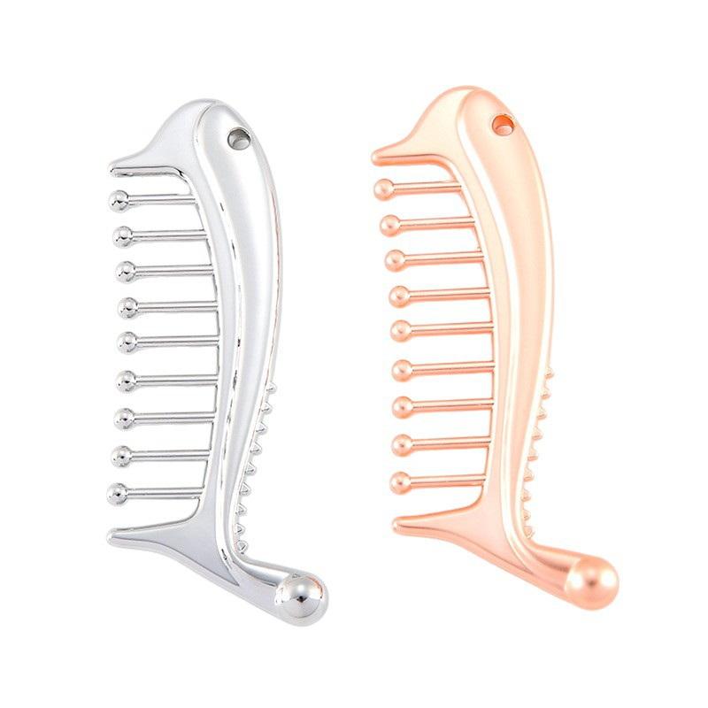 Manual Scalp Massager Head Comb Stainless Steel Portable Gua Sha Facial Tool for Blood Stress Relief
