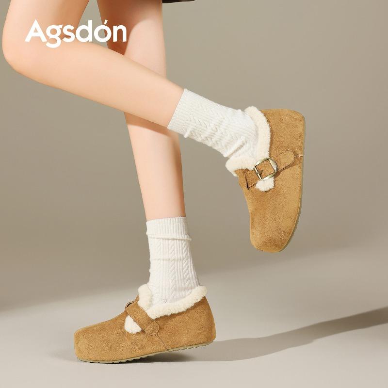 Fleece Muller shoes women's new winter all-inclusive platform cotton shoes, one pedal snow fluff shoes