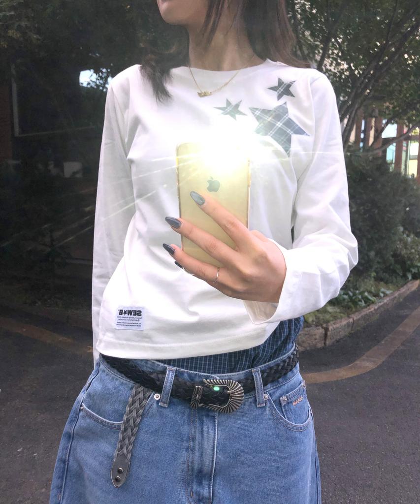 Ssobi Semi-Crop Ginger Long Sleeve Tee