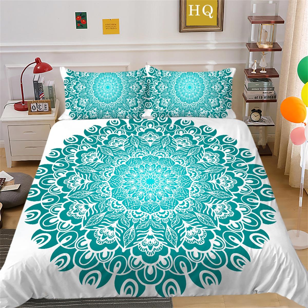 

Комплект постельного белья с 3D красочным узором в национальном стиле и пододеяльником из 2/3 предметов США/Великобритании/Австралии/DE/ЕС, полноразмерный, мягкий и легко чистящийся, украшение для дома AU King 210x240cm