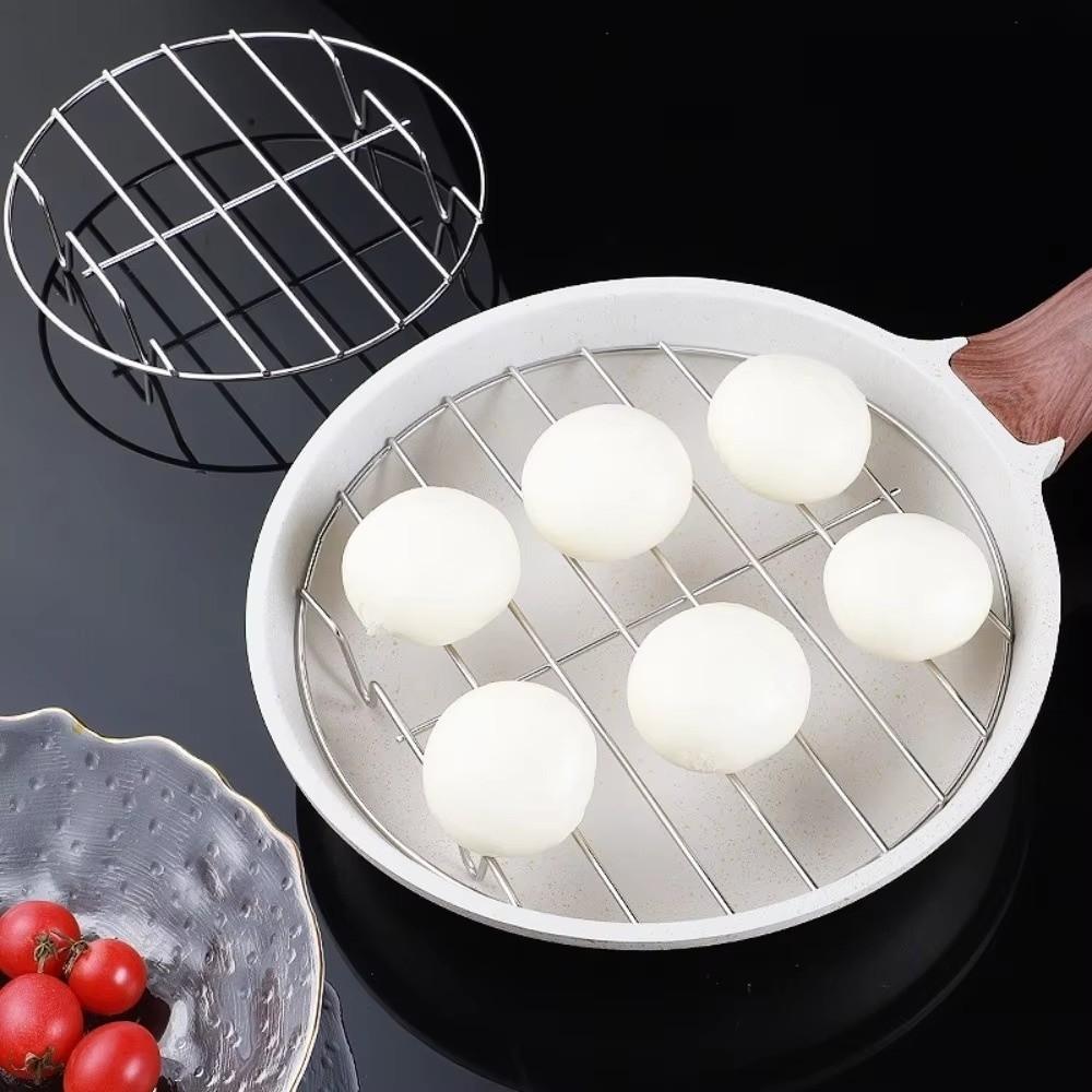 Rust-proof Stainless Steel Steaming Racks Thicken Round Kitchen Steamer Holder Heat Resistant with Foot Air Fryer Rack Oven