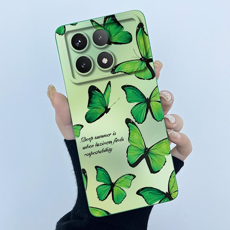 For Xiaomi Poco X6 Pro 5G Case Poco X6Pro Back Cover Fashion Simplicity Floral Soft Liquid Silicone Shell For PocoX6 Pro Fundas