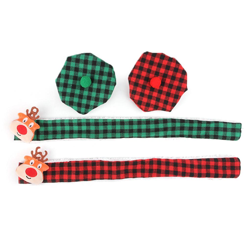 Christmas Pet Costume Dog Cats Christmas Reindeer Hat Headwear Pet Birthday Supply Dog Hat Paids Scarf