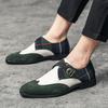 Fashion Splicing Business Leather Shoes Men's Large Size Dress Monk Shoes Personalized Overfoot Leather Shoes