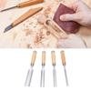 4 Pcs Wooden Handle Woodworking Gouge Tools Carbon steel Firmer Gouge Chisel  Camp
