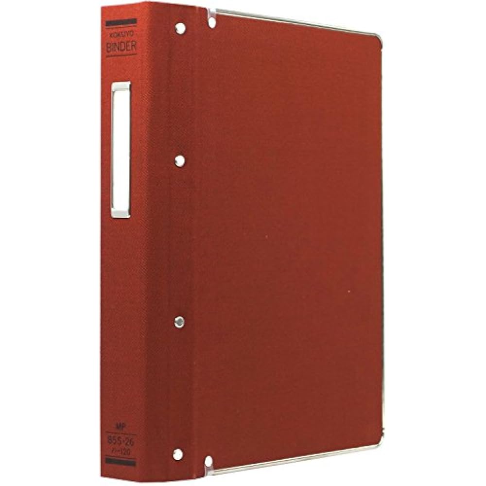 Kokuyo File Binder Cloth Sticker B5 with Vertical Binder, 26 Holes, Holes, 200 Sheets, Red Ha-120RZ