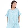 SAZAC Cinnamoroll Cotton Gingham Cinnamoroll Dress/Nightgown, 100% Broadcloth, Women's, Button-Front Loungewear, (Mint/M-L/SAN1781)