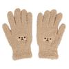 1-2pair Adorable Gloves Portable Winter Gloves Cute Soft Fluffy Plush Winter Gloves Cartoon Bear Winter Warm Full Finger Gloves