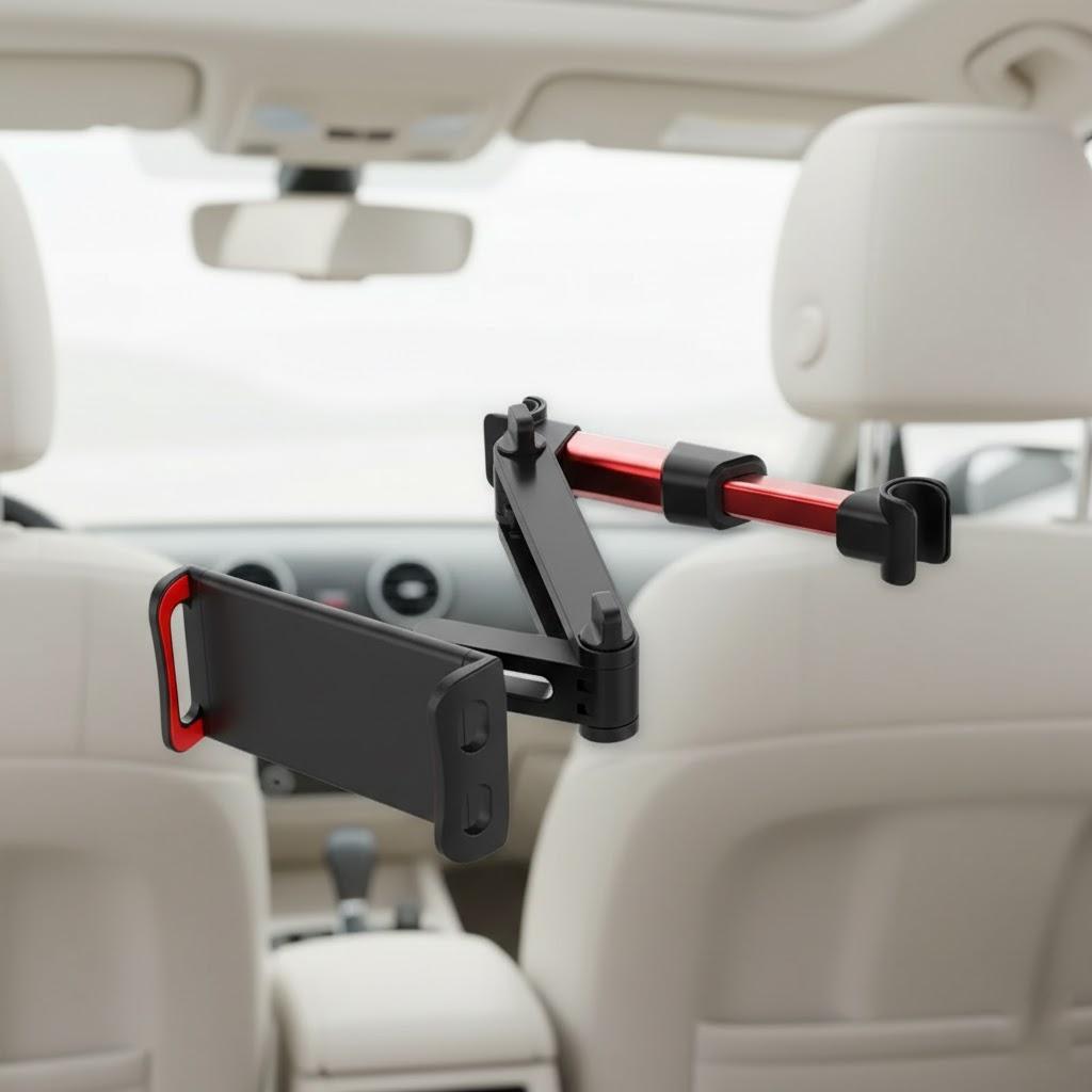

Car Mobile Phone Bracket Holder with Navigation Frame Rear Headrest Mount Anti-shake Adjustable Universal Car Accessories красный