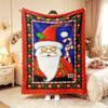 Moon Santa Sleigh Reindeer Xmas Art Throw Blanket,Soft Couch,Reading Nook Layer,Birthday Festive Holiday Daily Keepsake