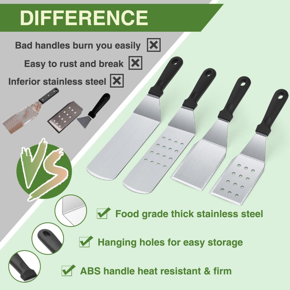 Griddle Accessories Kit 13PCS HeavyDuty Stainless Steel Spatula Set for Blackstone Flat  Grill Outdoor Cooking