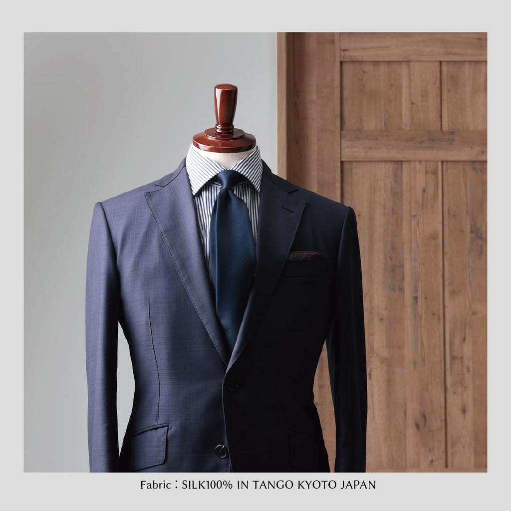 [Y&TAILOR] Necktie, Kyoto Tango-made, 100% Silk, Solid Color, Herringbone Pattern, High-Quality, Made in Japan, Stylish, Business, Gift, Y&TAILOR