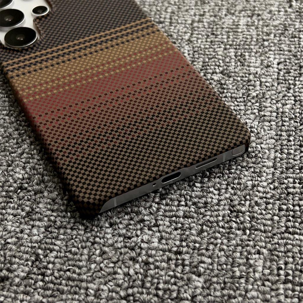 Carbon Fiber Kevlar Pattern Phone Case for Samsung Galaxy S24 S25 Ultra plus - Thin Magnetic Protective Cover