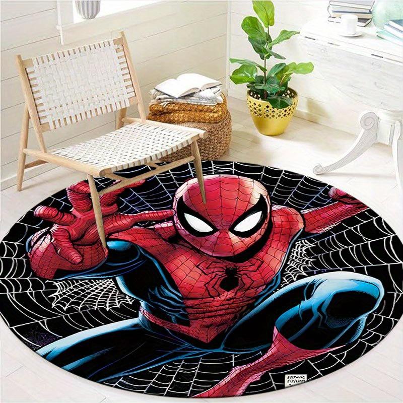 1pc Disney Spiderman Pattern Round Area Rug, Bedroom Living Room Floor Mat, Playroom Bedroom Living Room Indoor Decor Rug, Aesthetic Room De