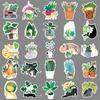 50 Cats and Plants Doodles Personalized Small Fresh Plants Children's DIY Water Cup Suitcase Stickers Waterproof