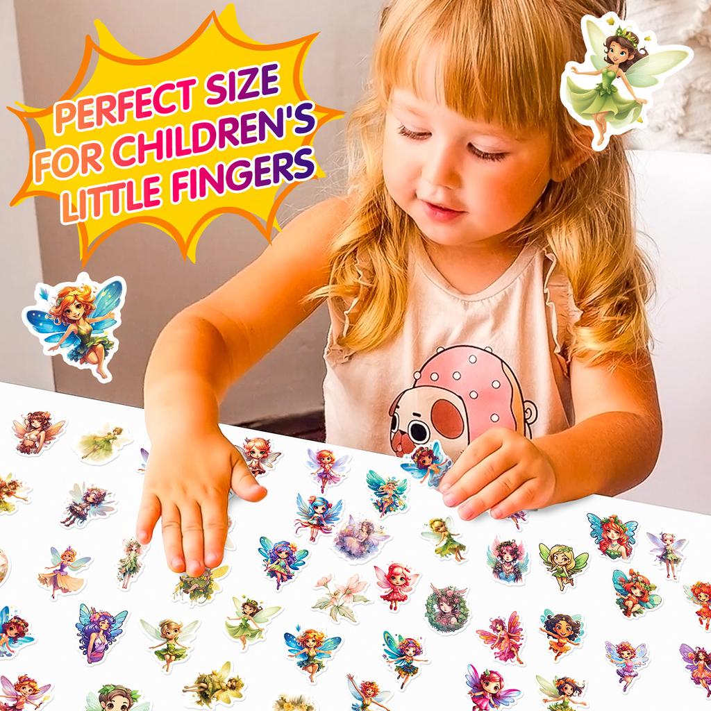 50 Flower Fairy Elf Stickers New Creative Angel Wings Little Fairy Girl Stickers
