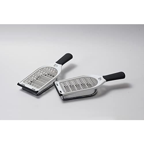 PEARL METAL Daikon Radish Grater, Double-Sided, Fine/Coarse Grater, Fluffy Grater, with Container and Stopper, Simple Use CC-1604