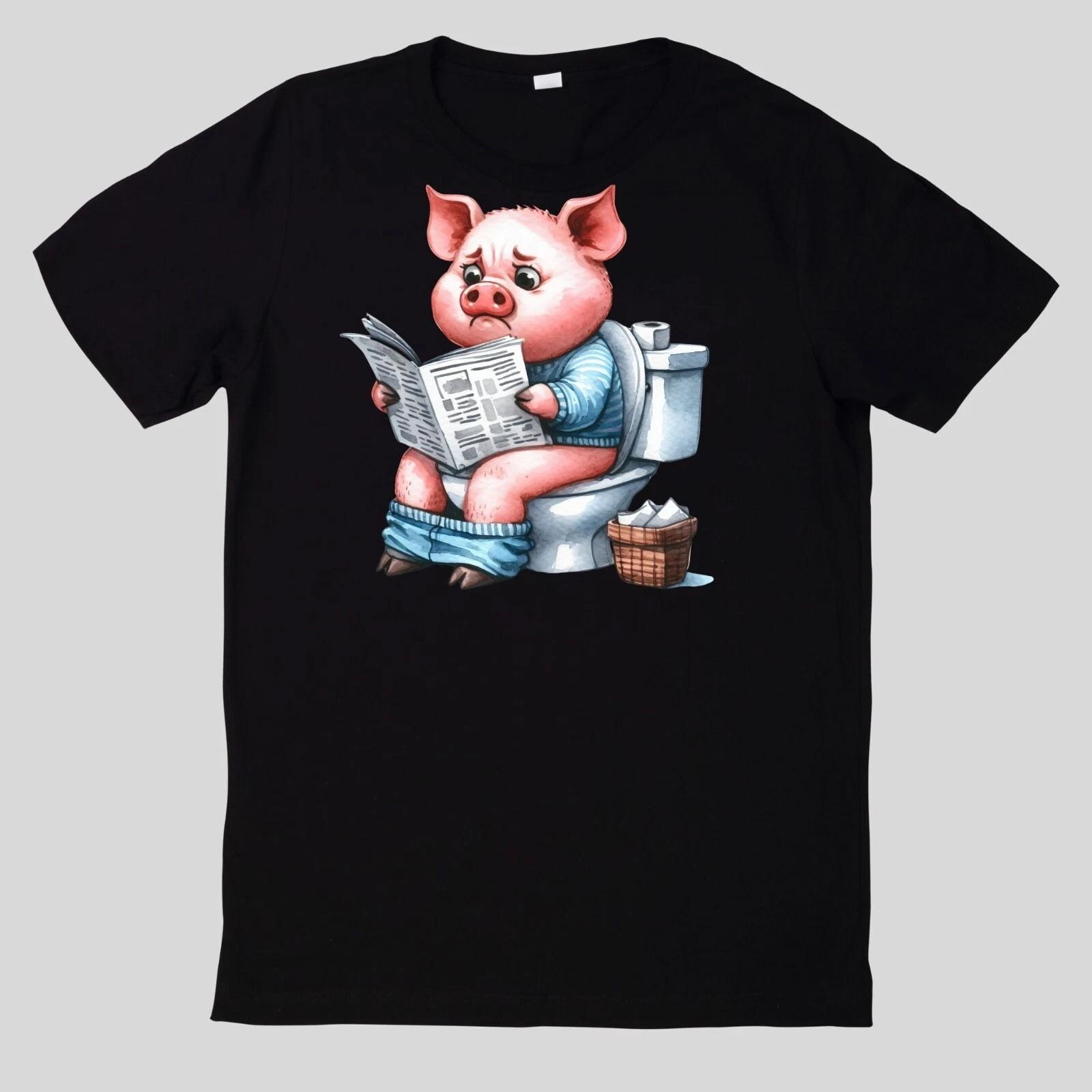 T-Shirt Lustige Tiere auf der Toilette Lustig Cartoon XS