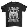 Skull with Wings Defense Tee - Fight Evil In Style! Funny Unisex T-shirt, 100% C
