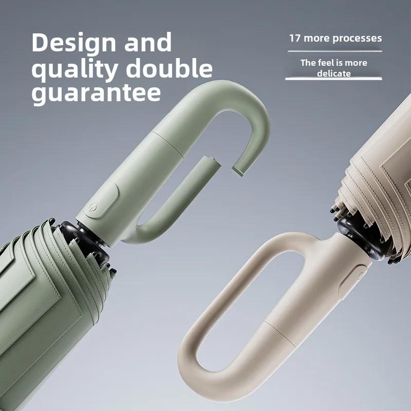 Automatic Folding Umbrella For Men Women Sun Rain Dual Purpose Umbrella Reverse Folding Feature
