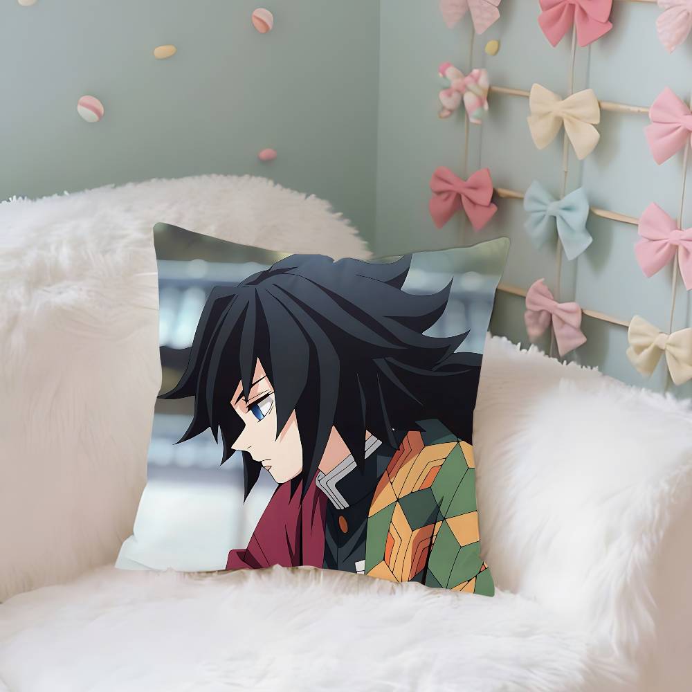 TTomiokas Giyuus Case Plush Fabric Soft Pillowcase Double Sided Print Cushion Cover Household Gifts