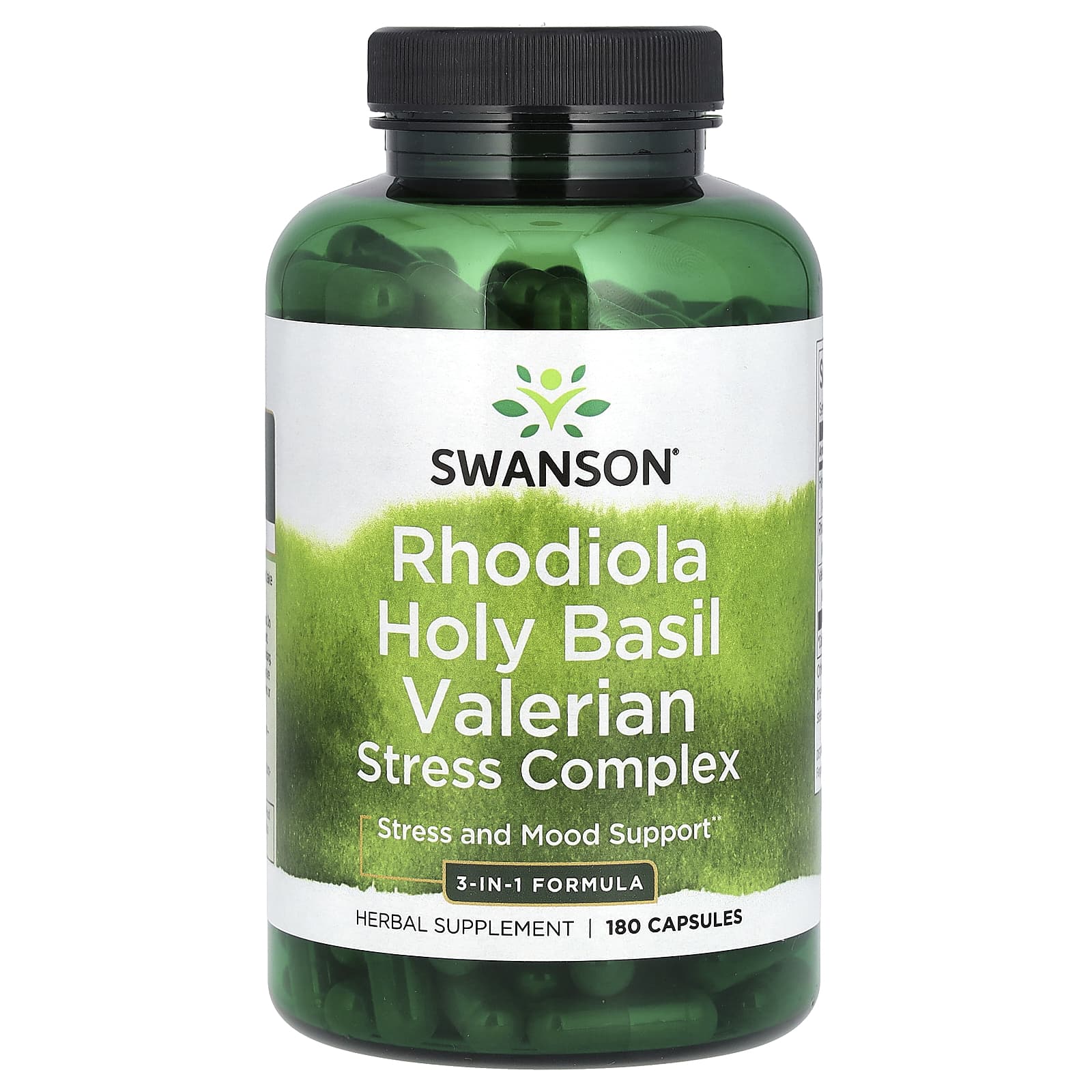 

Swanson, Rhodiola Holy Basil Valerian Stress Complex, 180 Capsules