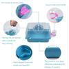 Pet Hamster Cage with Running Wheel Water Bottle Food Portable Carrier House Mice Home Habitat for Going Out, Traveling (Pink)