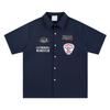 2025 Summer New Ami Kaji American College Style Tooling Shirt Locomotive Suit Badge Cloth Embroidery Shirt