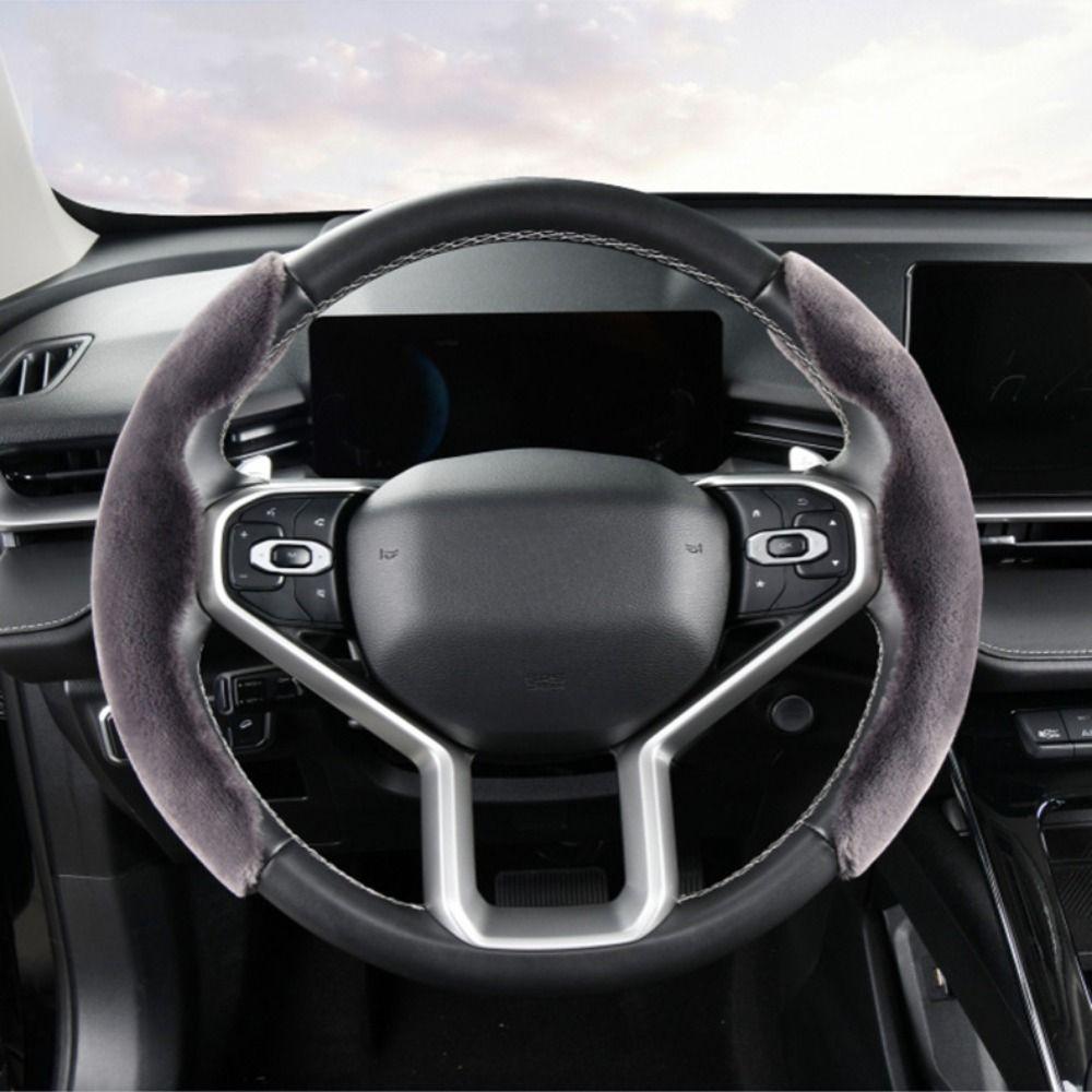 2Pcs Universal Auto Steering Cover Plush Steering Wheel Protector Car Steering Wheel Cover  General